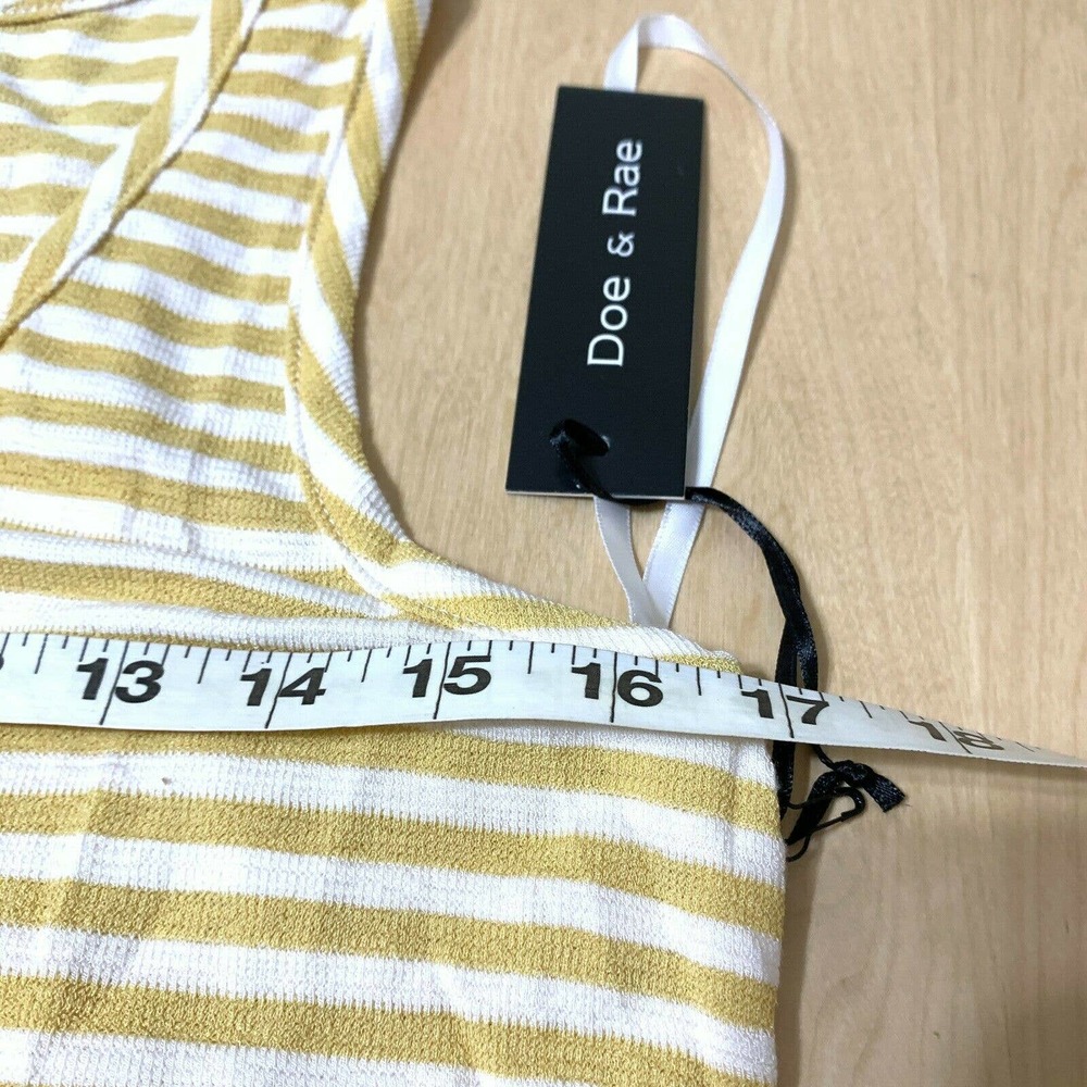 Doe & Rae Floral Ruffle Striped Knit Tank Top - Picture 3 of 7